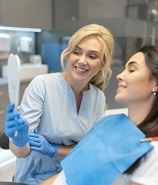 Female patient at the dentist’s office