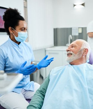 Man smiling in the dental chair