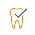 Animated tooth with checkmark representing preventive dentistry highlighted