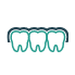 Three animated teeth under Invisalign orthodontics tray