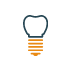 Animated dental implant supported dental crown highlighted