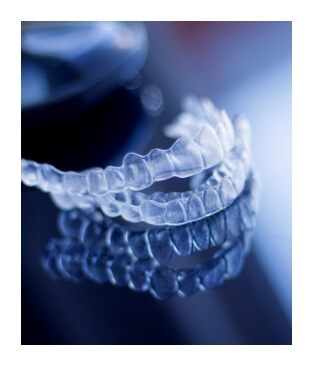 Set of Invisalign clear braces trays