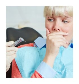 Fearful dental patient in ned of sedation dentistry